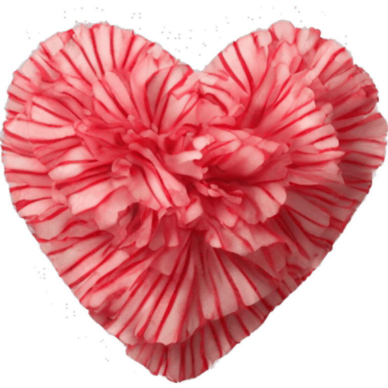 Heart made of striped carnation emoji