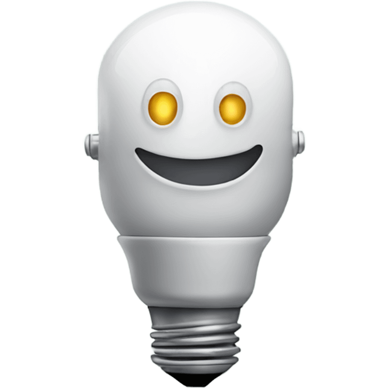 robot holds a light bulb emoji