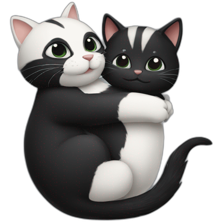 Cat with skunk hugs emoji