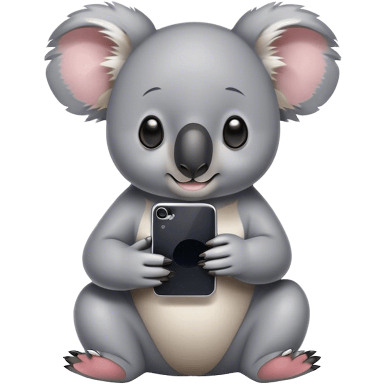 Koala looking at phone emoji