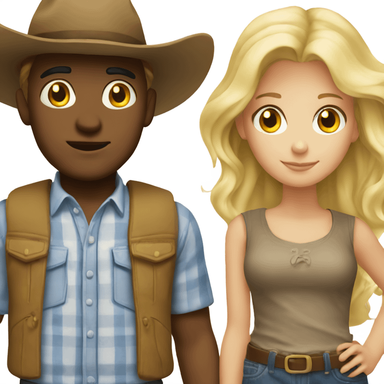 Country boy with blonde girl emoji