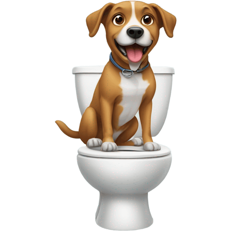 Dog jumping on toilet emoji