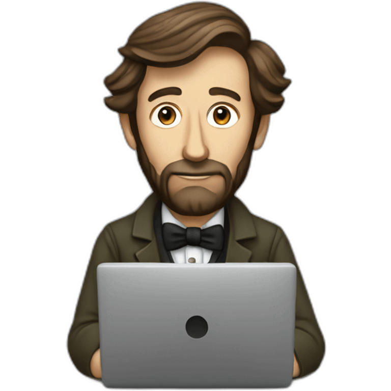 david thoreau on a laptop emoji