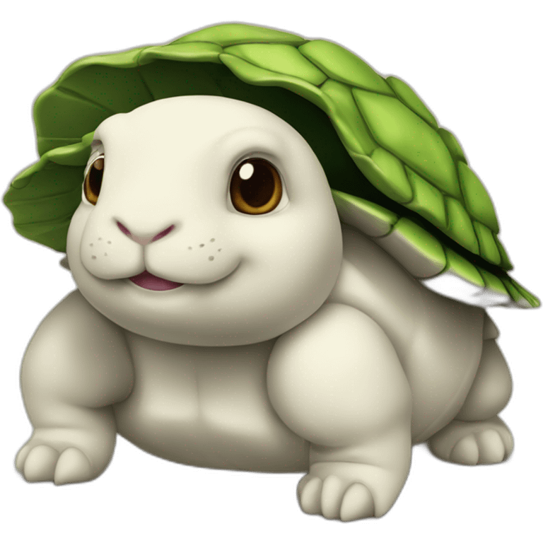 Tortue sur un lapin emoji