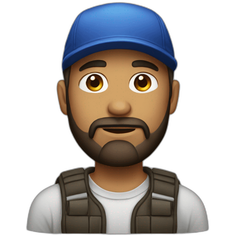 bold man with cap and beard emoji