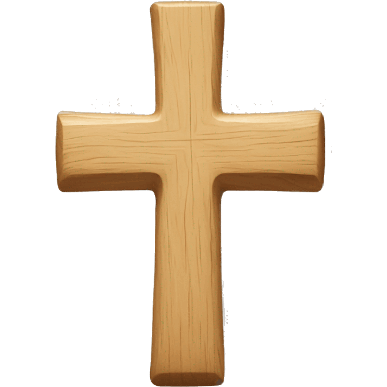 Simple cross, light pine wood emoji