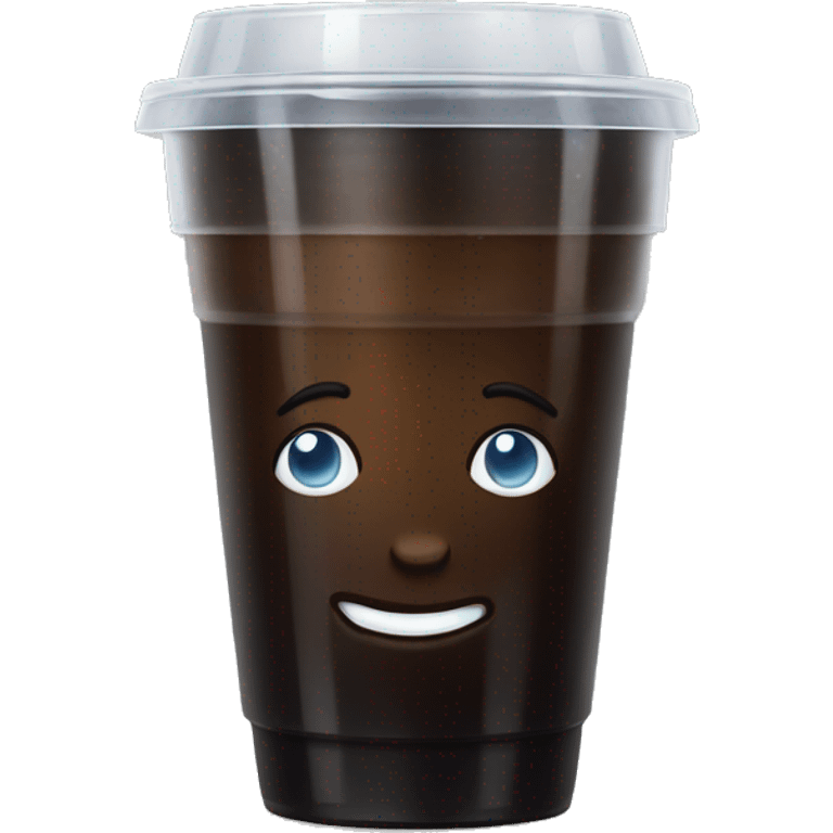 Realistic Black coffee with ice in a plastic cup  emoji