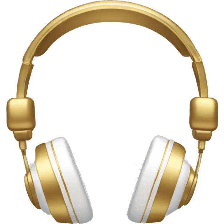 white and gold headphones emoji