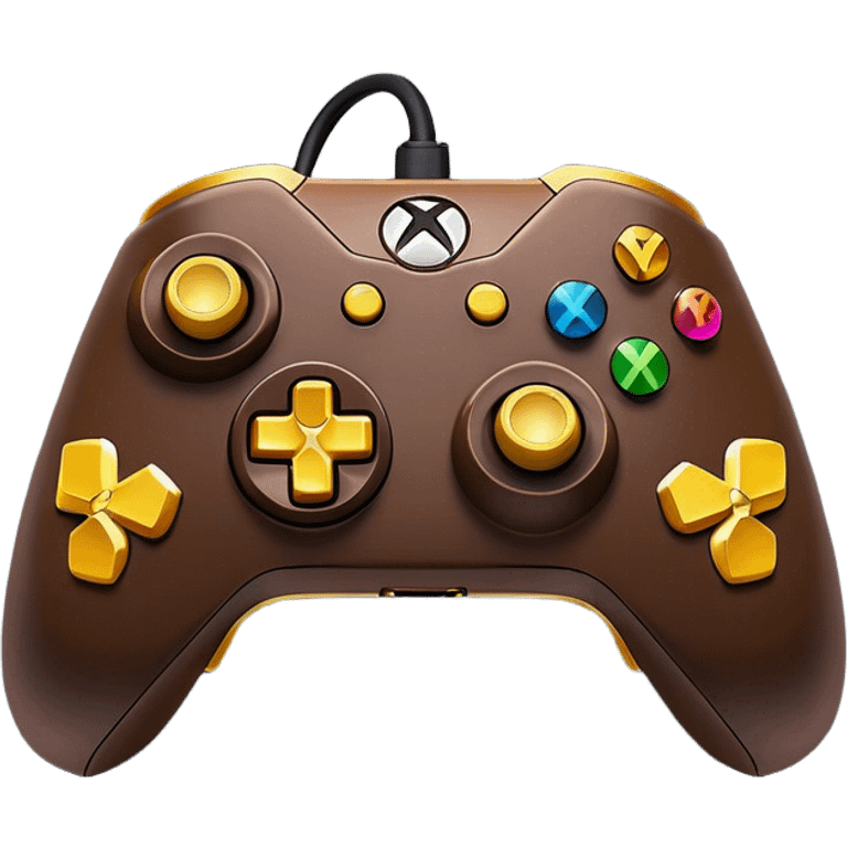 Clash of Clans aesthetic: Cinematic Playful Xbox Controller (Original Duke) Portrait Emoji, rendered in a 3D vector-style similar to standard emojis with minimal shading and bold, simplified shapes. A compact, distinct form with signature details, softly glowing with a modern gaming energy charm. Simplified yet unmistakably iconic, highly detailed and consistent, glowing with a soft radiance and high shine. Stylized with a touch of next-gen innovation and a soft glowing outline, capturing the essence of a beloved gaming relic with a friendly, playful manner! emoji