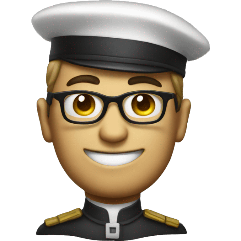 Nerd emoji with Captain hat emoji