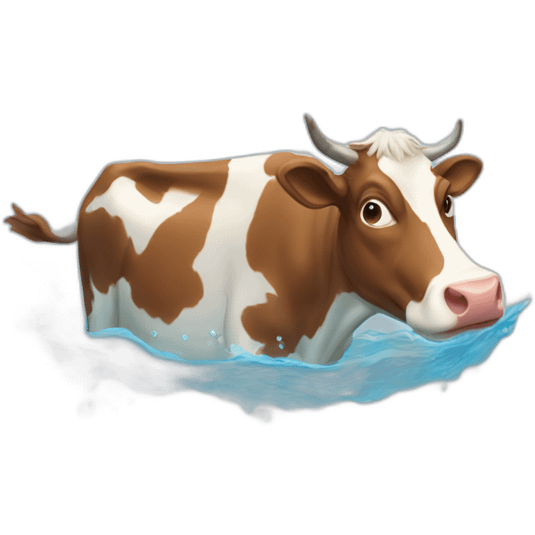 cows swimming emoji