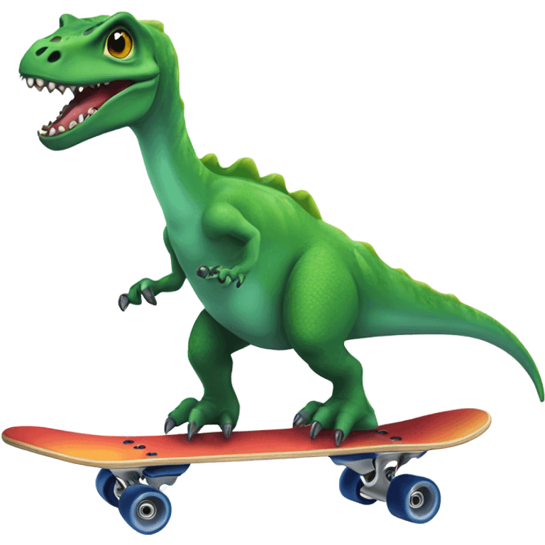  Dinasoaur on skate board  emoji