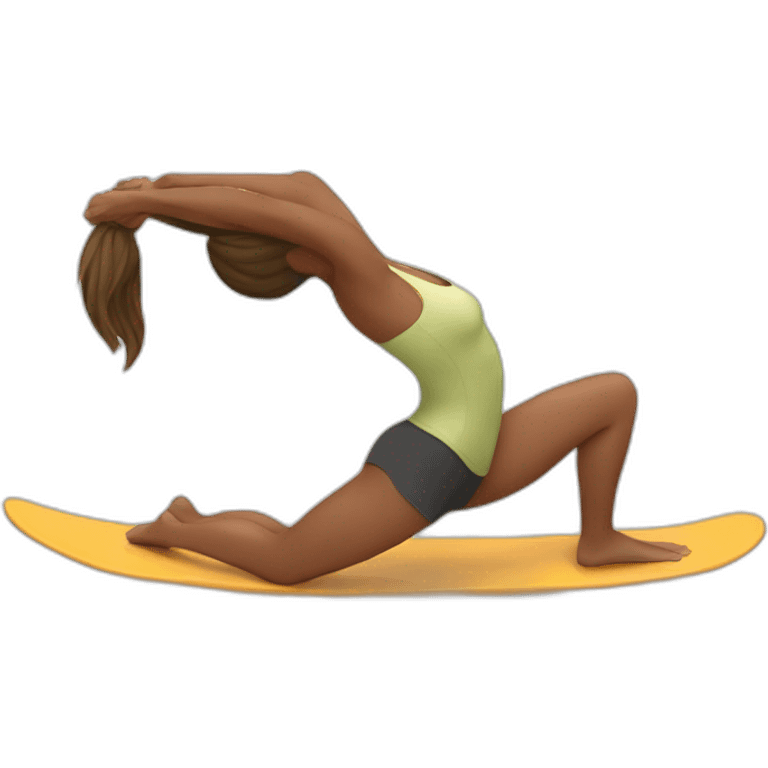 Yoga surfing woman emoji