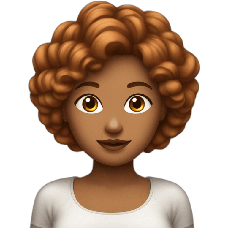 femme grosse avec de grosse poitrine et des cheveux-marron emoji