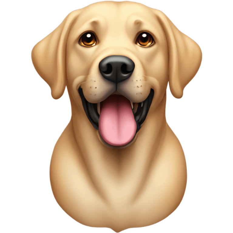 Labrador hellbraun mit grossem Stock emoji