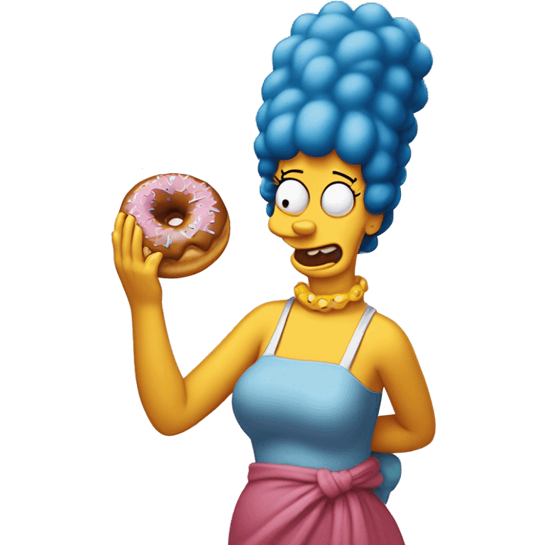 marge simpson with a sugary donuts in her hands  emoji