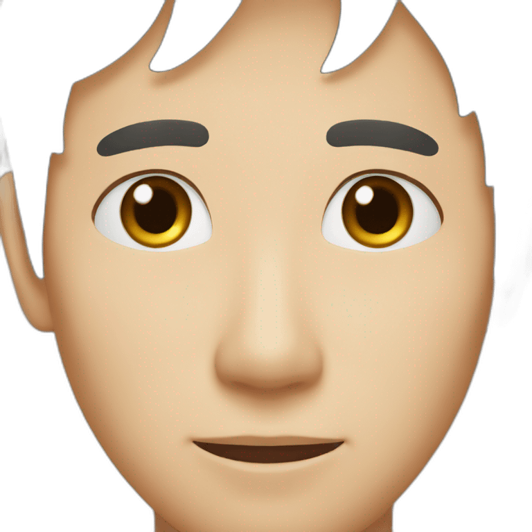 japanese man with freckles on face and nice nose emoji