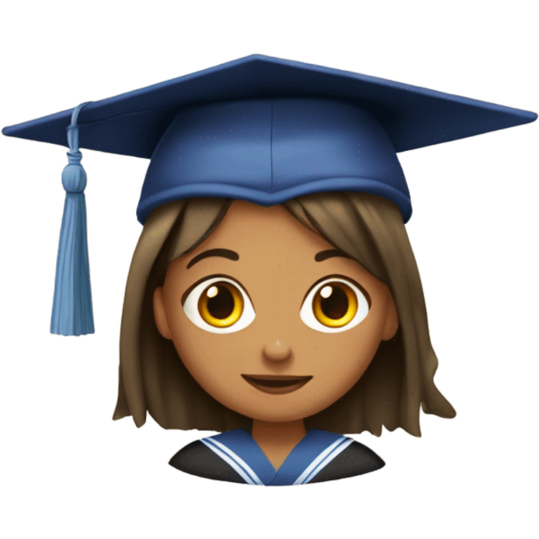 Cara de niña buena graduada emoji