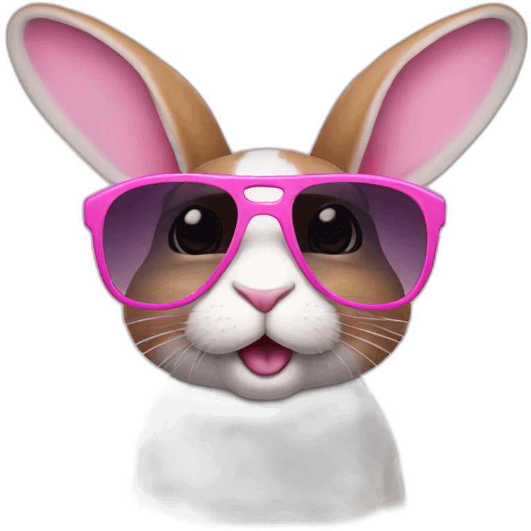 Rabbit with pink sunglasses emoji