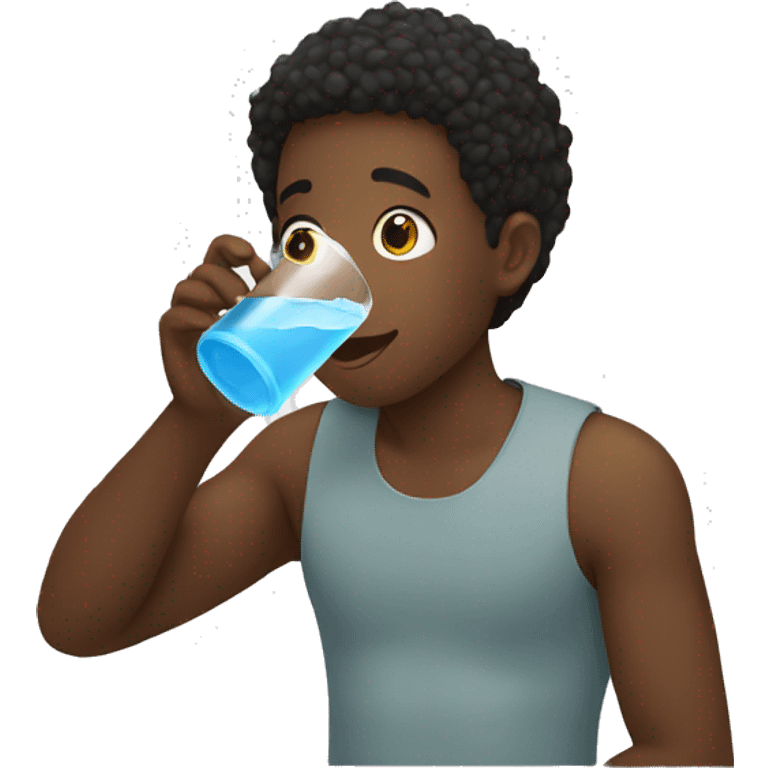 black boy drinking water emoji