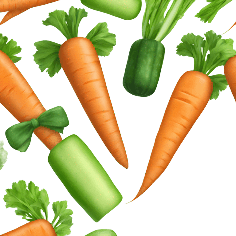 Bows of greens, carrots and cucumber emoji