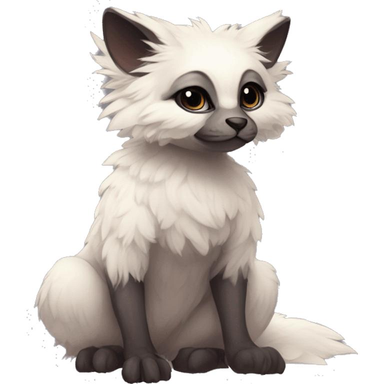  Realistic Rare Fantasy Fluffy Slim Vernid-Trico-Melprin-species by LiLaiRa, by Falvie, full body emoji