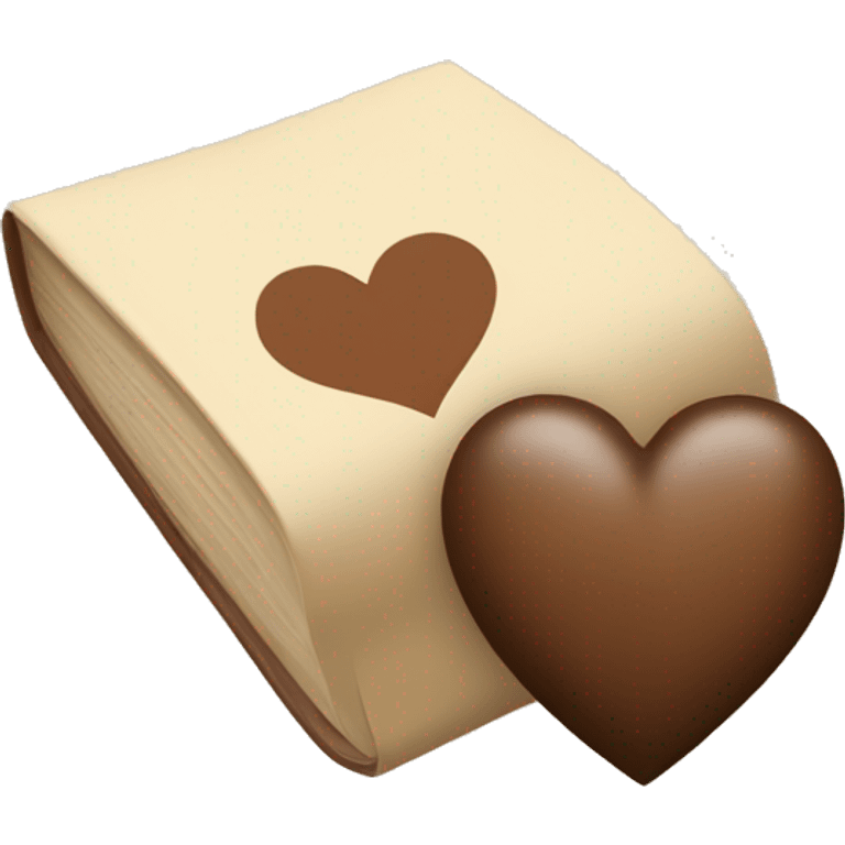 beige books and brown heart emoji