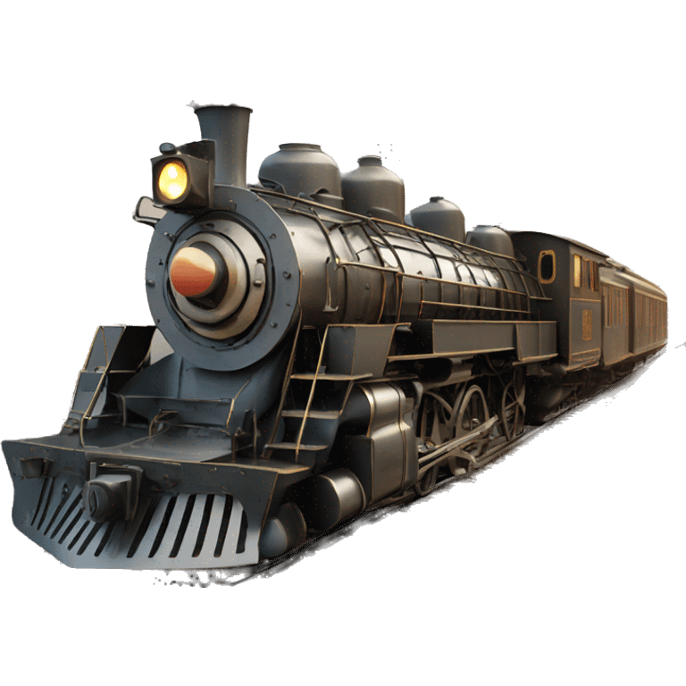 Vintage train with steam emoji