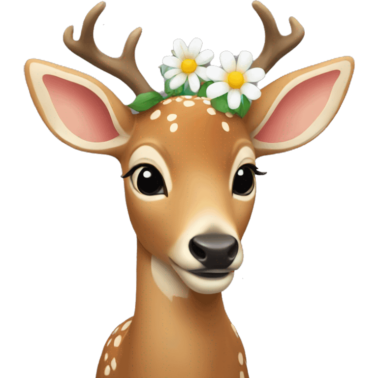 Deer with a flower emoji