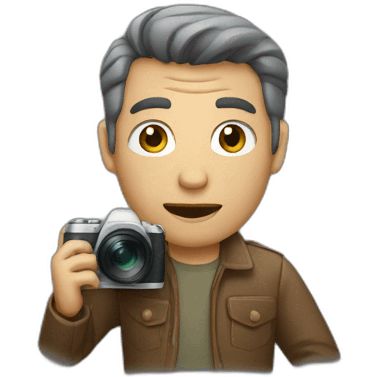 man using camera emoji