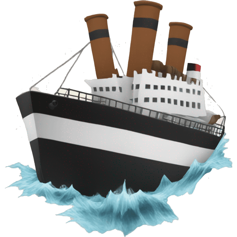 ship sinking and splitting in alf titanic emoji