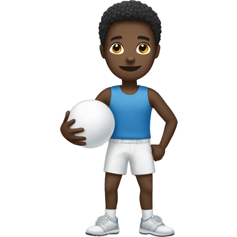 Black person holding a white ball emoji