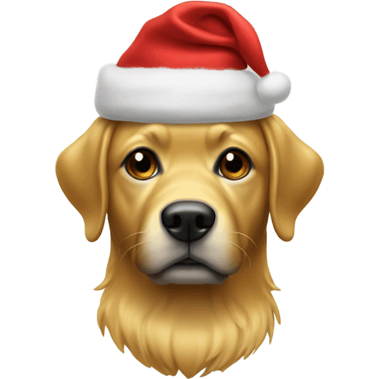 Golden in Christmas hat emoji