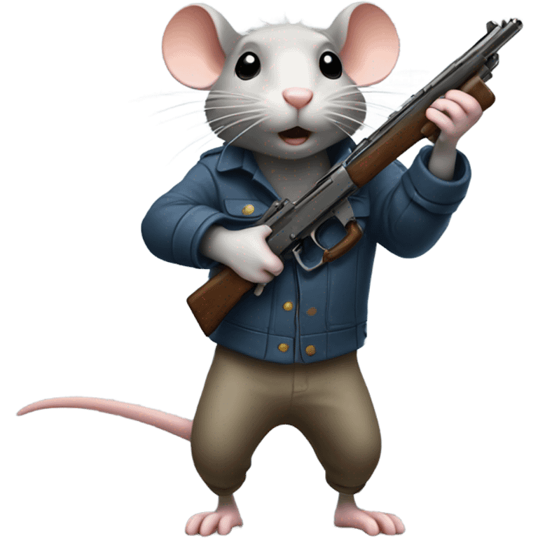 Rat shooting a gun emoji