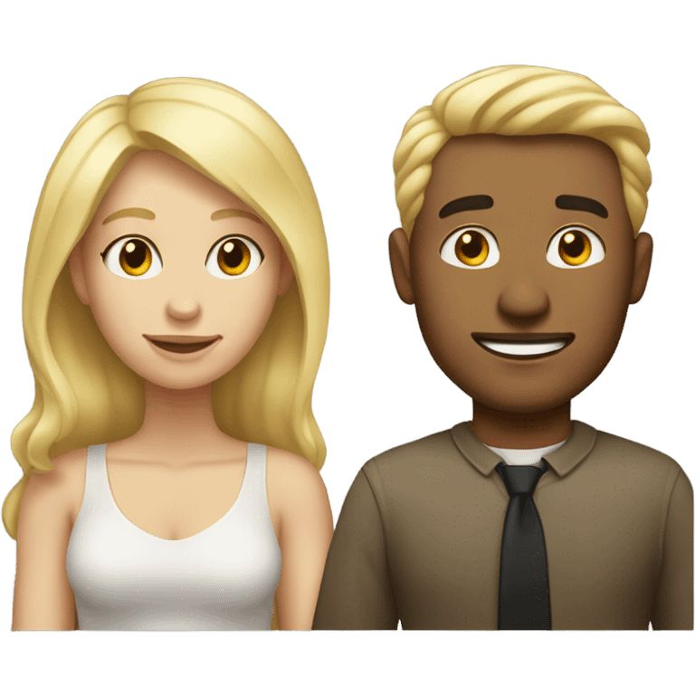 Lightskin man and blonde woman couple emoji