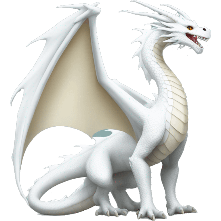 elegance white dragon with long tail emoji