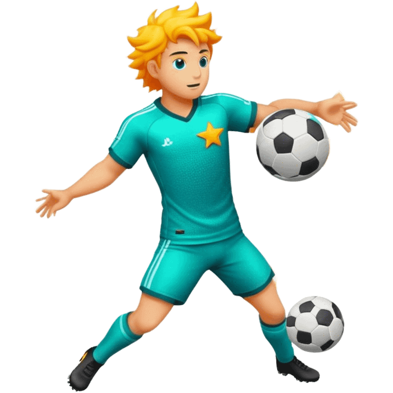 a star making football emoji