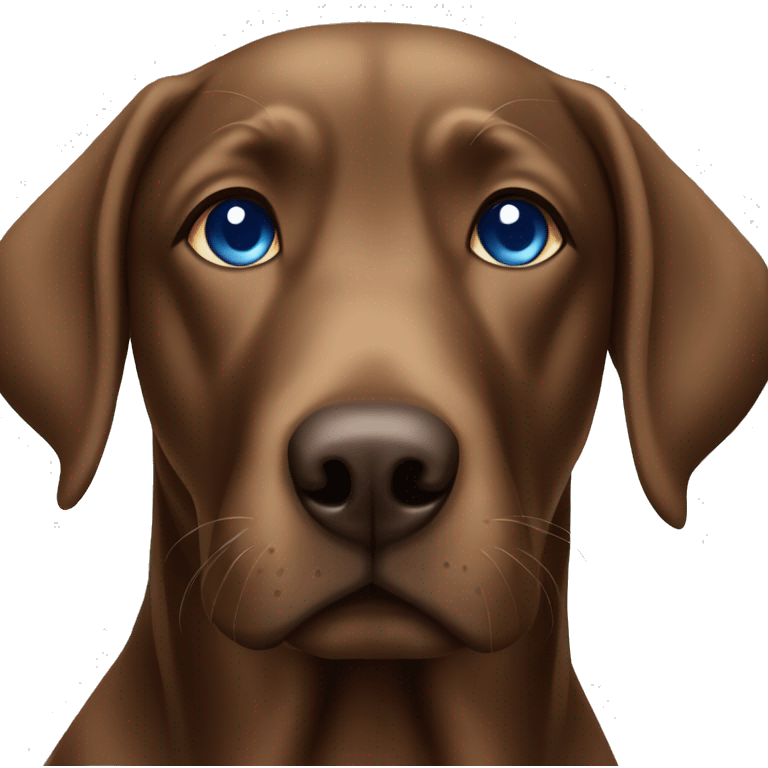 Brown Labrador with blue eyes emoji