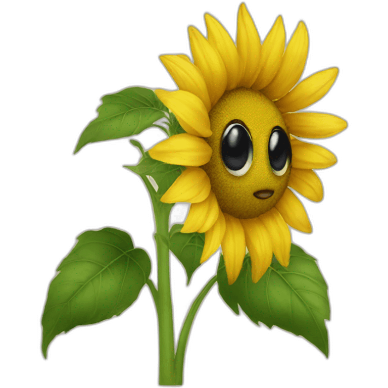 sunflower with eyes emoji