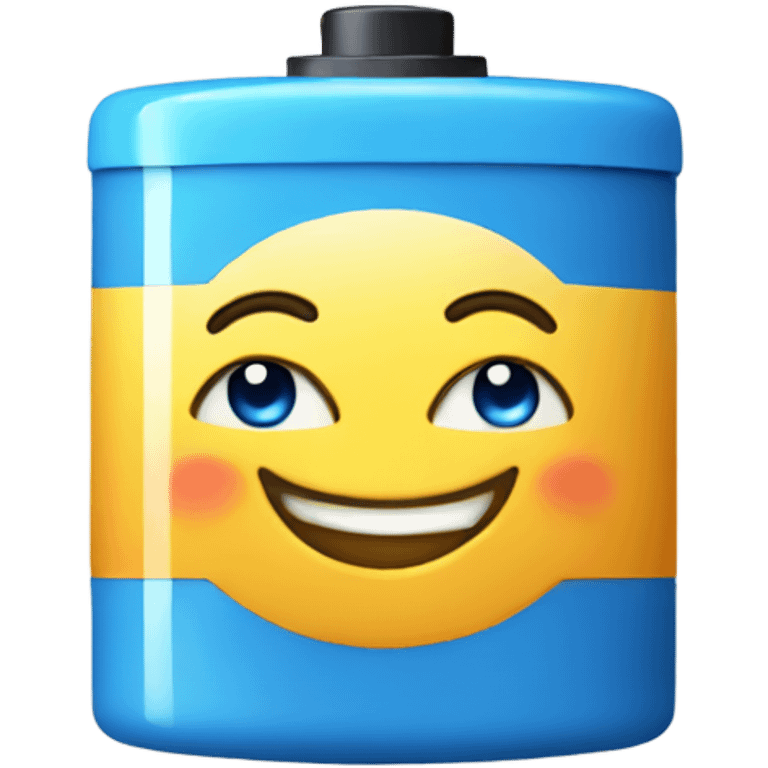 Happy BLUE battery  emoji