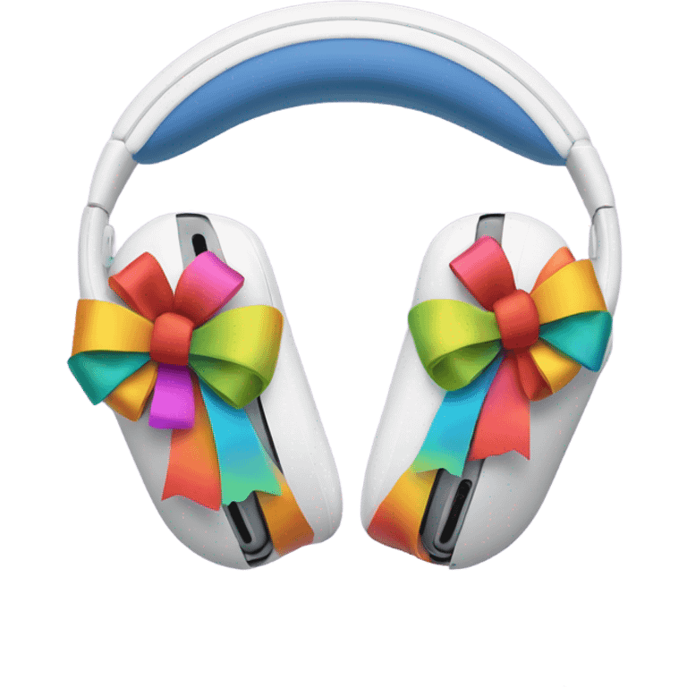 AirPod maxes with bows emoji