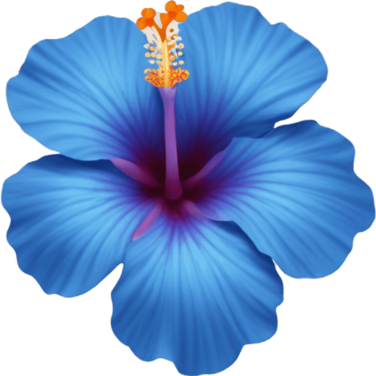 Blue hibiscus flower emoji