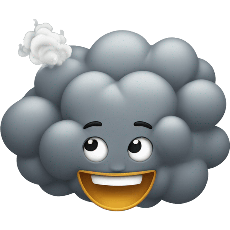 happy smoke cloud emoji