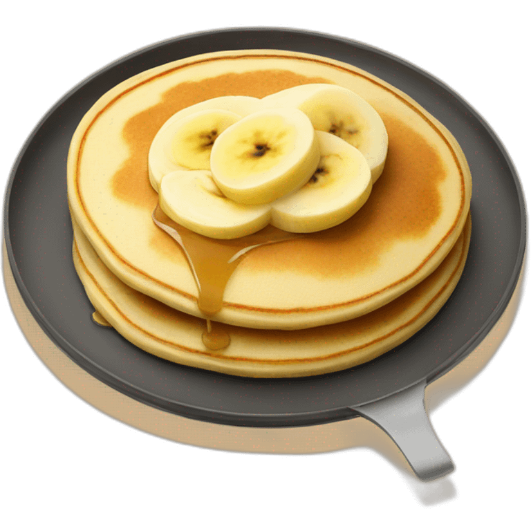 Pancakes with condensed milk and banana emoji