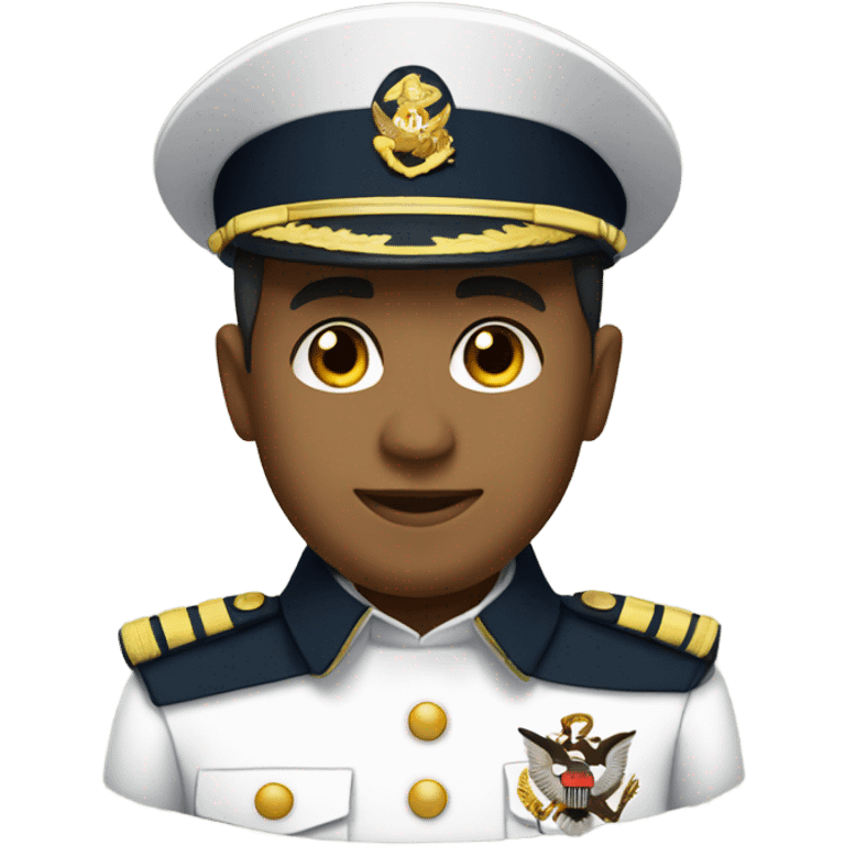 Navy military men Indonesian Navy Full Dress White Uniform, with honey skin emoji