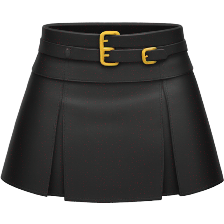 Black leather mini skirt isolated emoji