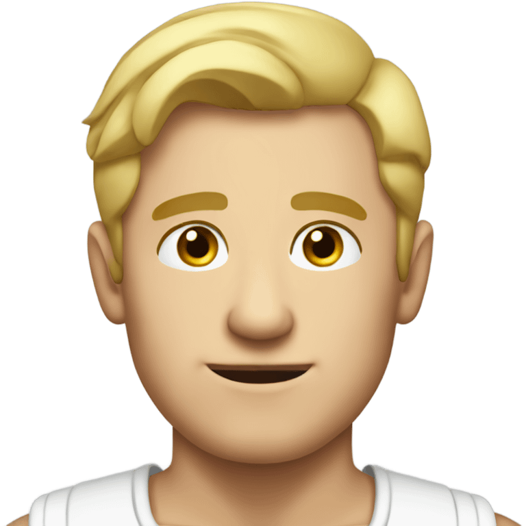 portrait blonde man, upper body, from chest, cartoon emoji