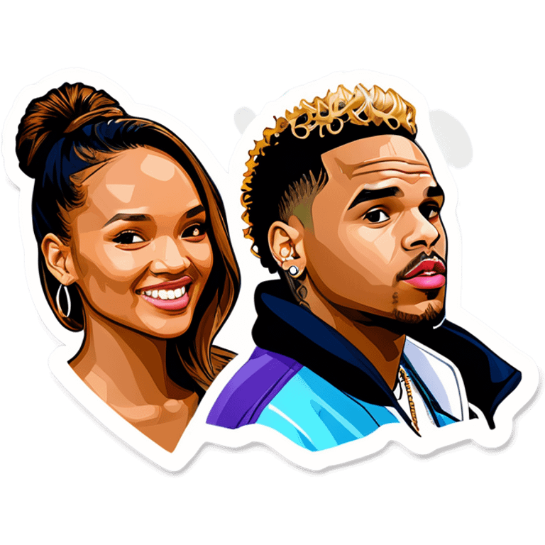 Photo Realistic Karrueche Tran with Chris Brown  emoji