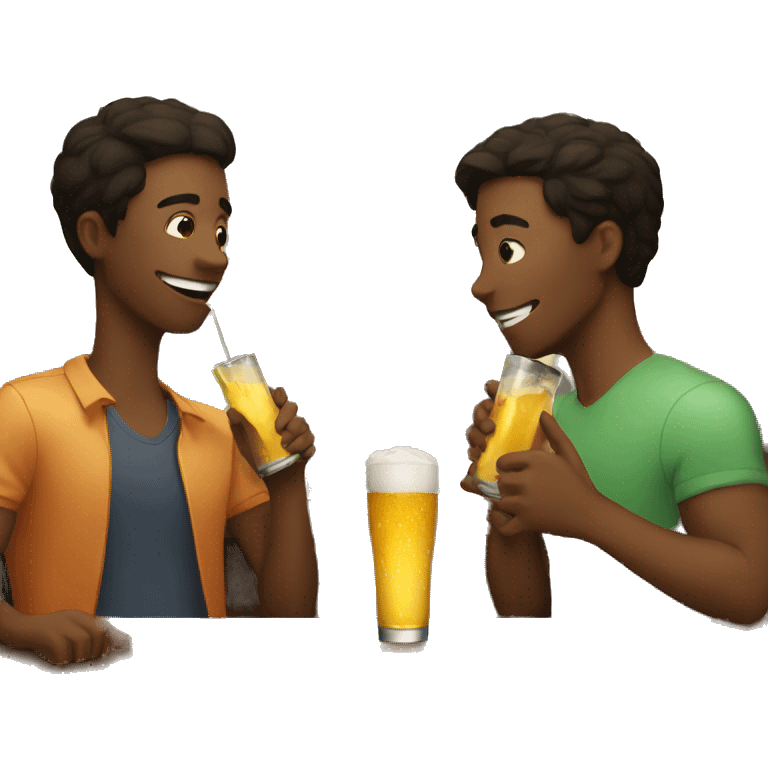 drinking in a bar with a friend  emoji