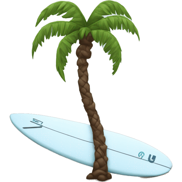 Palm tree surf style emoji